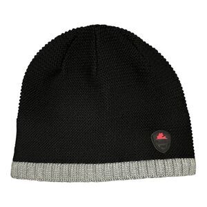 Men’s Pajar Black/Gray Heritage Beanie Cap OS Wool Blend EUC